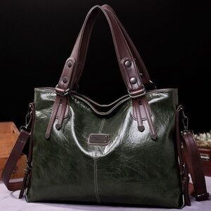 Xidibaoluo Green Vegan Bag with Crossbody Strap